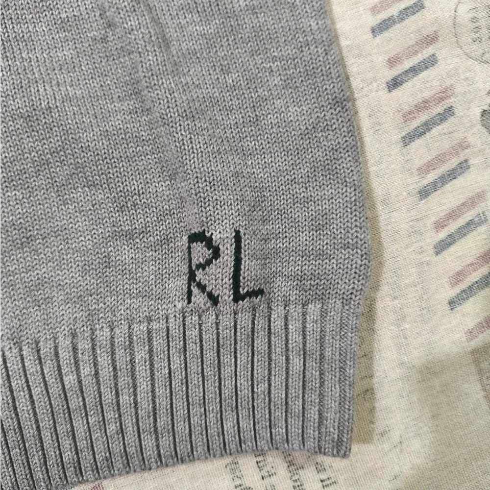 Polo by Ralph Lauren Light Grey Bear Patch Crewneck Sweater